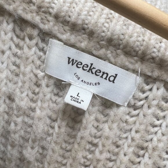 Weekend Los Angeles Spencer Top Aztec Sweater Large Women's Collar Open V Neck - Picture 3 of 4